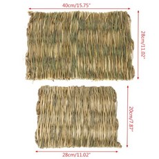 토끼를위한 짚으로 짠 잔디 매트 건초 매트를위한 수제 토끼 기니피그 친칠라 햄스터 쥐를위한 놀이 장난감을위한 씹기, 01 China Mainland, 01 large