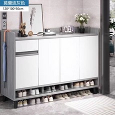 莫蘭迪灰 木製鞋櫃 120公分收納櫃, 471-SY鞋櫃120CM（莫蘭迪+白）