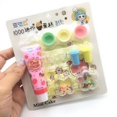 家家酒C3A 微縮DIY蛋糕製作玩具組，迷你過家家霜淇淋杯、奶油膠裝飾配件，小女孩扮家家酒首選, 1個, 3代／款式顏色隨機均配出貨