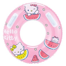 Kitty兒童角色玩水用泳圈 65 6歲以上 13歲以下 18kg~50kg, 1個, 粉色