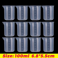 50/100ml 투명 플라스틱 측정 컵 규모 우유 차 액체 용기 실험실 주방 바 도구와 삼각형 측정 컵, 03 1PC, 03 B-100ml, 1개