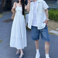 커플 시밀러룩 호캉스 신혼여행 패밀리룩 드레스 원피스 하와이안 티셔츠 웨딩촬영 반팔 긴팔 휴양지