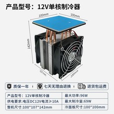 臺灣出貨半導體製冷平闆製冷臺低溫冰床冷卻臺試驗室冷卻闆, 1個, 10*10cm 單核製冷器12V