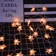 奇趣生活 LED造型燈串 露營氣氛燈 拍照背景佈置燈 裝飾燈泡, 1個, 星星燈,6米40燈USB款暖白帶閃爍, 暖白