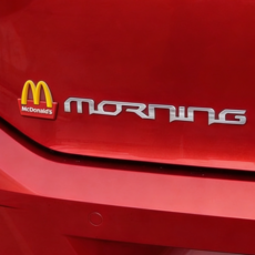 맥도날드 맥모닝 모닝 스티커 bmw M 로고 엠블럼, 레드, 컨텐츠 참조