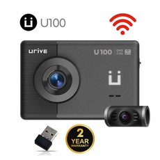 (26년형 동글증정) 유라이브 QHD 고화질 2채널 블랙박스 U100 와이파이 스마트 차량용, 자가설치, 32GB
