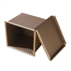 뚜껑이 있는 미니 로프 팬 0.55Lb(250G) 반죽 용량 오븐 베이킹과 호환용 붙지 않는 사각형 토스트 박스, 1개