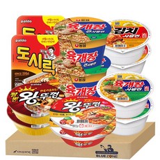 용기 큰컵라면 6종12개입 세트 (왕뚜껑2 짬뽕왕뚜껑2 도시락2 육개장사발2 육개장2 김치사발2), 1개