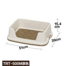 寵物厠所 貓砂盆 寵物尿盆 狗廁所 貓廁所 寵物便盆 防濺狗廁所 寵物訓練 狗狗廁所中小型犬上廁所神器狗尿盆狗狗用品網格, 長51cm茶/白【加高網格款】, 1個