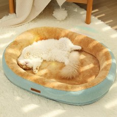 독스랩 반려동물 도넛 플러피 쿠션 방석, 민트, 1개