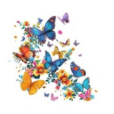 다리미 하나로 붙이는 의류 스티커 열전사지 꽃과나비들(10종옵션), 1개, S4542