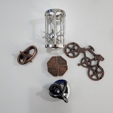 아이놀부 퍼즐 아연 합금 지능 링 잠금 해제 조립 해체 지력개발 게임 교육 장난감 5종세트, B세트, 5개, 1피스