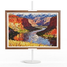 사진 프레임 디스플레이용 조절 가능한 테이블 탑 이젤 스탠드 - 삽화 표지판 사진용 금속 홀더 최대 74.9cm(29.5인치) 얇고 두꺼운 지원 가정 사무실 이벤트용, White