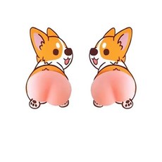 免打孔耐用門吸門擋器 衛生間門頂把手緩衝防撞墊可愛門碰, 1個, 柯基/2個,免打孔