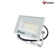 고네오 GONEO SIMPLE LED투광기 30W 화이트바디 주광색 방진 및 방수IP67 플리커프리+니트럴장갑2개포함, 1개