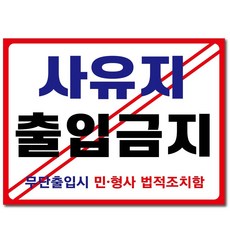 표지판 안내판, 벽부착, 사유지출입금지