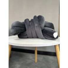 52QUAD 뜨개쿠션 코바늘 뜨개질 쇼파쿠션 핸드메이드, 진회색
