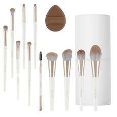 ACCOF 메이크업 브러시 세트 진주빛 손잡이 14개 파우더 파운데이션 컨실러 블러셔 컨투어 섀도 블렌딩 크루얼티 프리 케이스 포함 코메스틱, 1개
