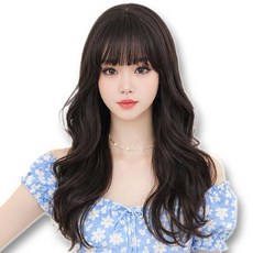 하이유니 [진짜같은핏] 프란체스카 우아 볼륨 웨이브 통가발 55cm, 1개, 브라운블랙