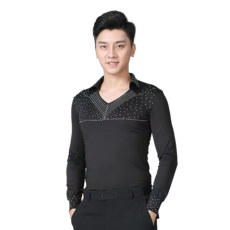 남녀 공용 브이넥 긴팔 댄스복 상의 패션 반팔 핫피스 무대 의상 라틴 댄스 의상 뉴타임즈 12CW1403