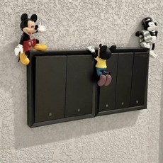 臺灣出貨 米奇防撞門擋創意可愛卡通免打孔玩偶地麵擺件家用防夾手阻門器, 米奇三兄弟裝飾, 1個