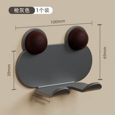 掛鉤插頭收納架 免打孔壁掛式固定電源線數據線 槍灰色 1入組, 1個, 【呱呱掛鈎】槍灰色一孔