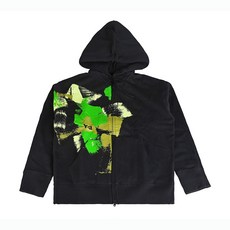 Y-3黑字LOGO油漆筆觸設計棉質抽繩連帽寬鬆長袖外套