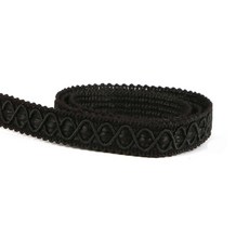 소파 베개 프린지 커브 레이스 트림 리본 브레이드 레이스 DIY 공예 재봉 액세서리 장식 원단 10 야드 커튼, 10Yard, 07 Black, 1개