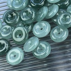 采禪手作 A1345 天然翡翠A貨 危料 平安扣 卡14 厚度3-4.9mm, 1個, 隨機