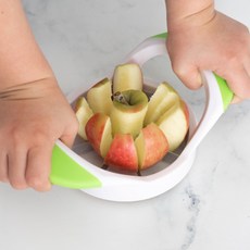 Ez 스텐레스 8조각 사과 슬라이서 커팅 다기능 과일 분할 커터기, 그린, 1개