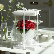 라운드오프 조화 나루플랜트 센터피스 용돈박스, 레드로즈, 1개