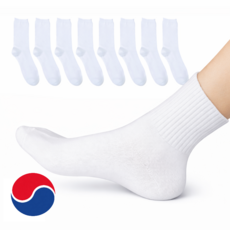 도바킨스 남녀공용 국산 고급 무지 중목 양말 8켤레
