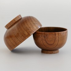 일본 가정식 전용 원목 나무 밥그릇 2개