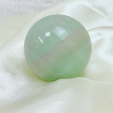 天然螢石球 4.8cm 冰綠色 馬卡龍色 環形千層 綠螢石, 1個