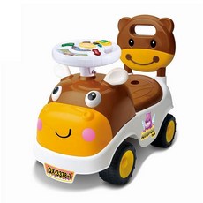 【阿LIN】904856 QX-3378-1嬰幼兒童滑行車 學步車 奶牛四輪車 溜溜車1-3歲可坐 寶寶玩具車 助步車, 咖啡, 1個