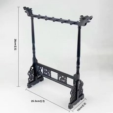 復古文房四寶收納架 - 雞翅木毛筆掛架 簡約實木書房擺件 初學者適用, 1個, 單個樹脂筆架【無贈品】