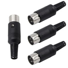 4개 세트 4핀 DIN 수컷 플러그 납땜 커넥터 오디오 비디오 AV MIDI 케이블 어댑터 키보드, SHUKEFER DIN 남성