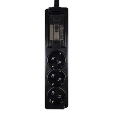 에코파워탭 국내 제조 고용량 배선차단용 멀티탭 전선형 3구, 5m, 블랙, 1개