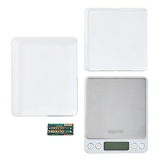 보호 케이스가 있는 소형 스테인리스 스틸 주방 저울 9개의 유닛 전환 3kg 용량 블루 LCD 백라이트 자동 보정 및 정밀도로 요리 베이킹을 할 수 있습니다, Compact Stainless