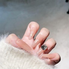 無聲的盛宴 純手工美甲穿戴甲 指甲貼片, 1個, BNP124-XS碼(實品拍攝)