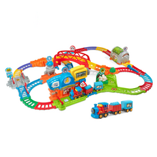 VTech 嘟嘟火車系列 互動式火車站 兒童益智玩具, 彩色, 1套