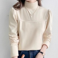 루스리더 여성용 긴팔 가을겨울 단색 목폴라 니트 부드러운 후드 스웨터 E498