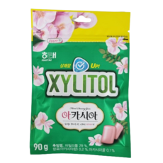 해태 자일리톨 아카시아껌 지퍼팩 리필껌, 90g, 15개