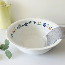 북유럽 플라워 법랑대야 다용도대야 32cm, 1개, 법랑