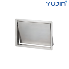 사각 측면투입구 150x220 스텐 실버 휴지통 쓰레기통 회전식 덮개 뚜껑 스윙 투입구