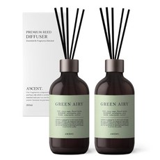 1+1 에이센트 네이처 디퓨저 실내방향제 200ml 2개 세트, 그린에어리