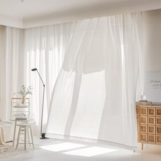 스트라이프 거실 쉬폰커튼 2장