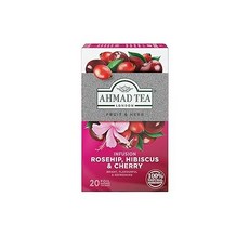 아마드 티 로즈힙 & 체리 인퓨전 20개입 티백 로즈힙 Ahmad Tea Rosehip & Cherry Infusion 20-Count Tea Bags Rosehip H, 1개