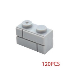 블록 벽돌 도트 벌크 문 창문 교육용, 1개, 1. 120PCS Light grey
