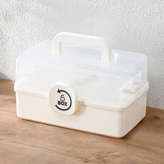 醫藥箱 分層分類收納盒 鎖扣防誤開 急救箱 醫療保健收納盒, 1個, 家庭醫藥箱